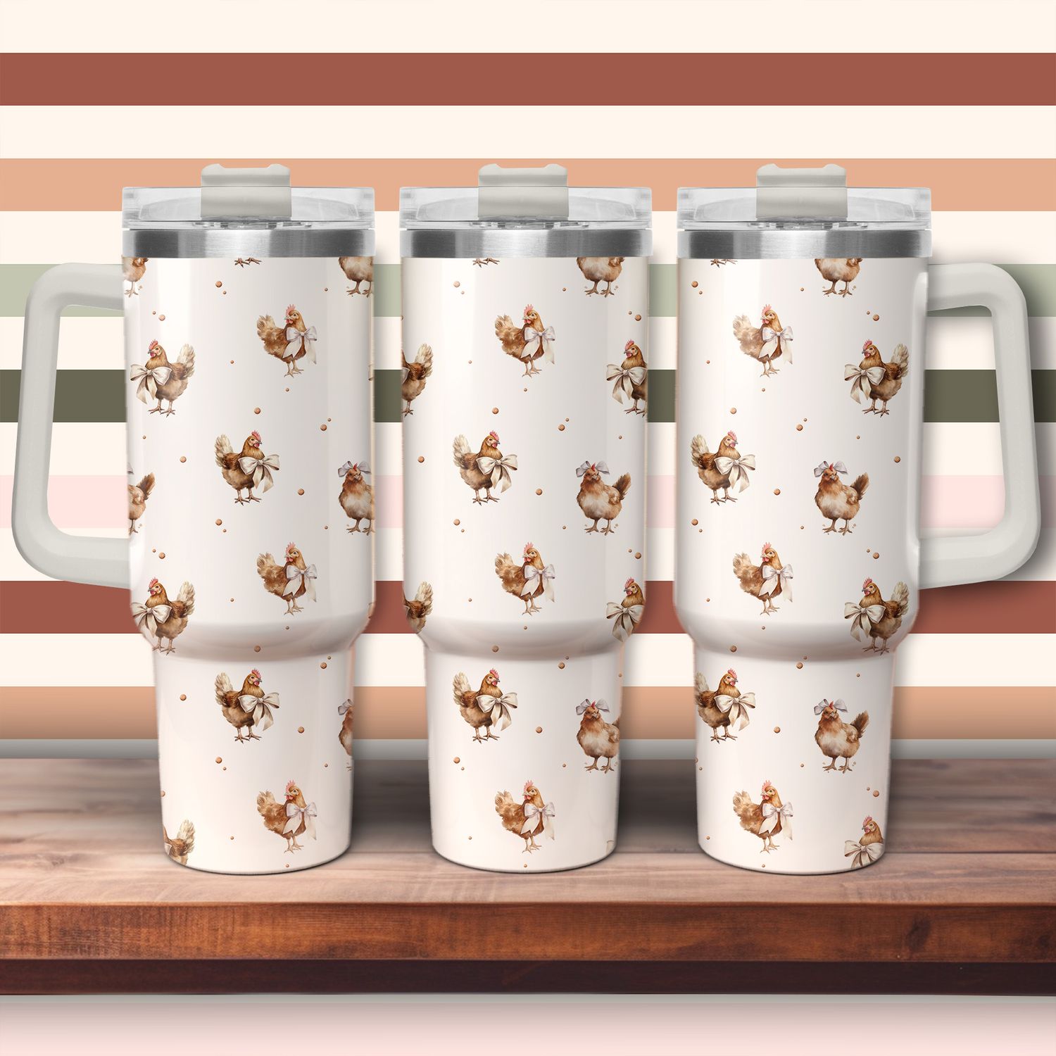 Tumbler with handle - ToGo - Country style chicken