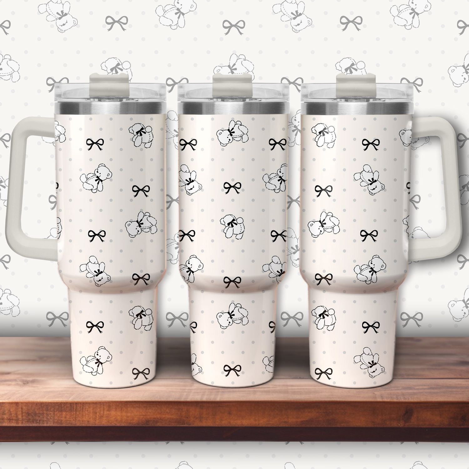 Tumbler with handle - ToGo - Bears and bows