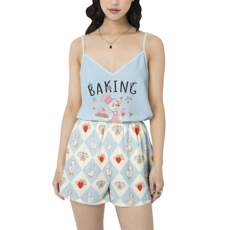 Women&#39;s loose pajama set - Baking, Because Murder Is Wrong