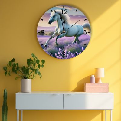 Kinder Wanduhr Mit Pferd & Fohlen – Ca. 33 Cm, Farbenfrohes Design Mit Großen Zahlen Fürs Kinderzimmer