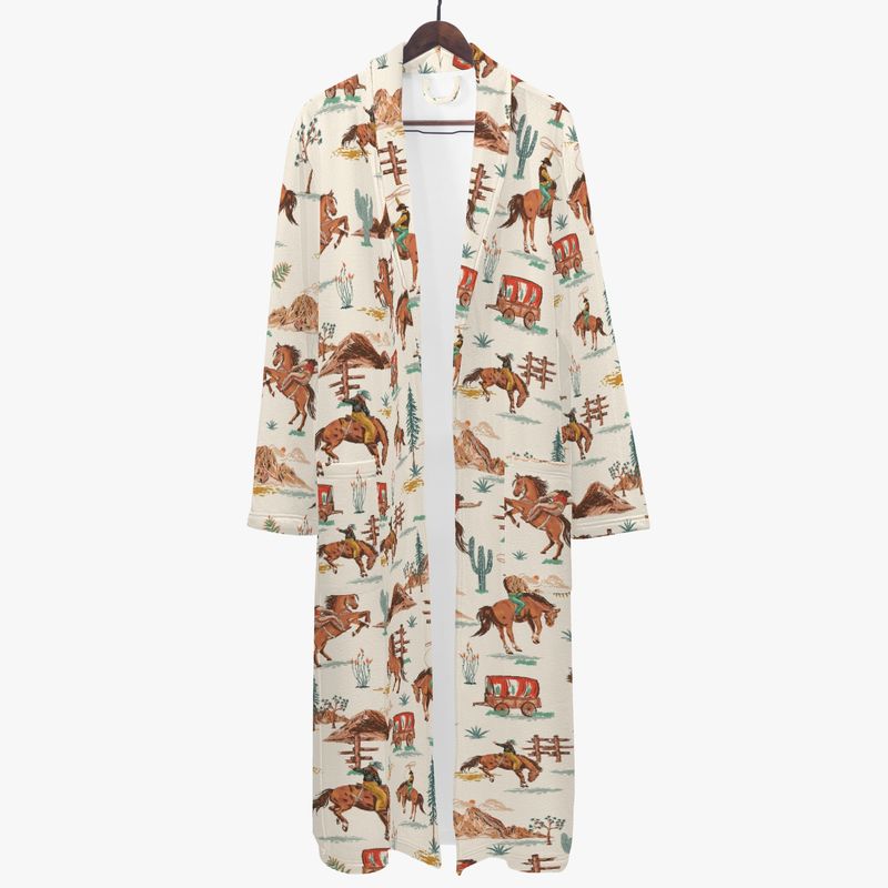 Beige Western Bathrobe Cowboy