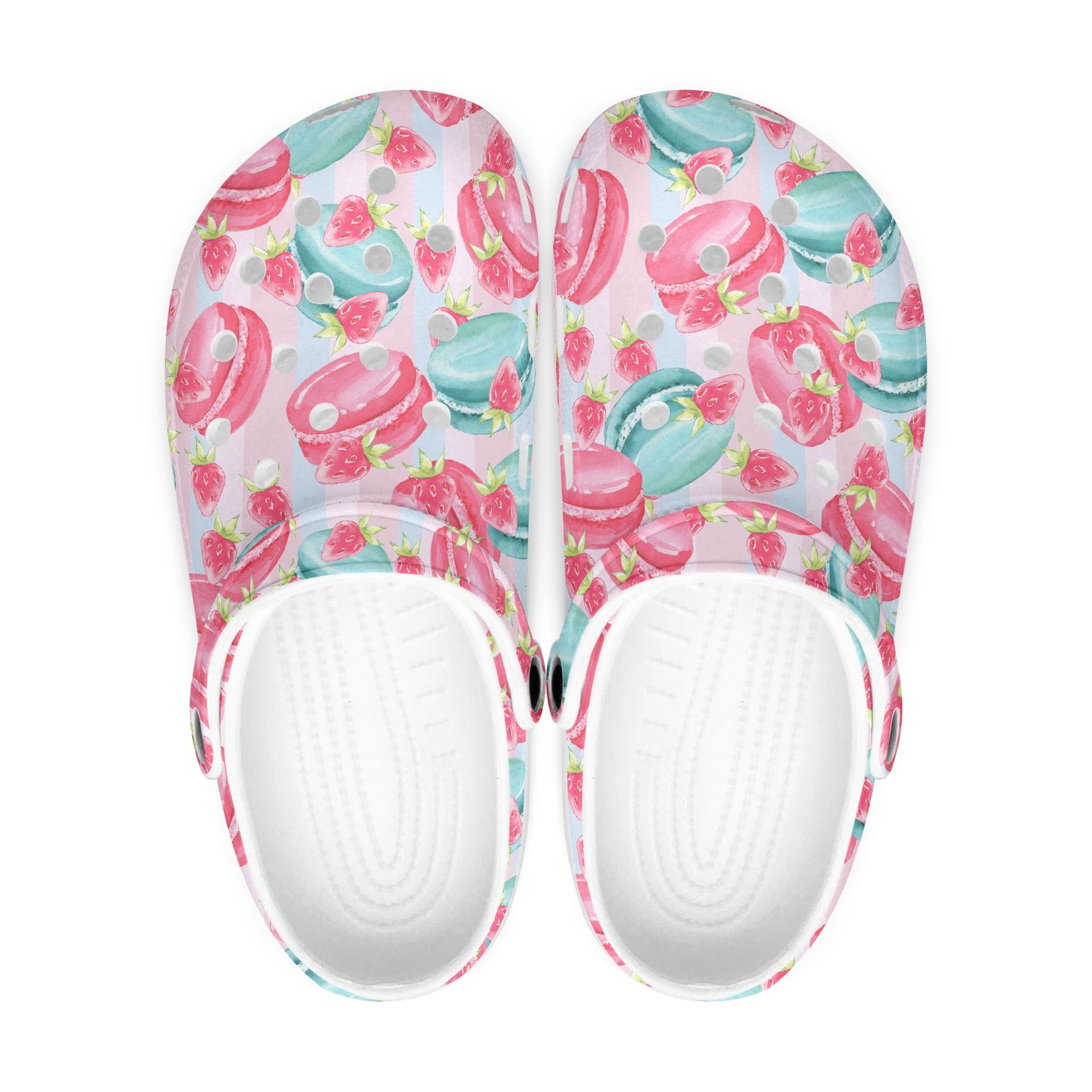 Summery Macarons and Strawberries Clogs