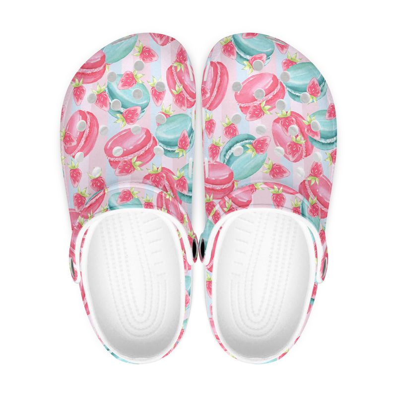 Summery Macarons and Strawberries Clogs