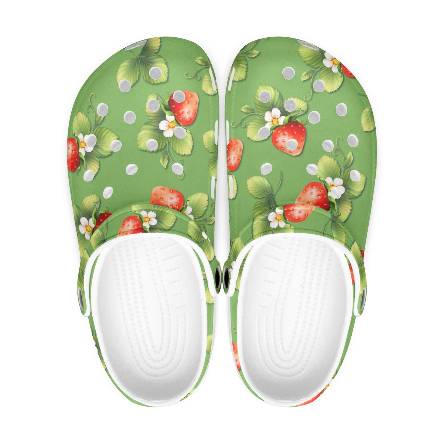 Summery Green Strawberry Clogs