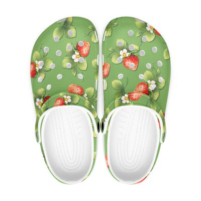 Sommerliche Grüne Erdbeeren Clogs