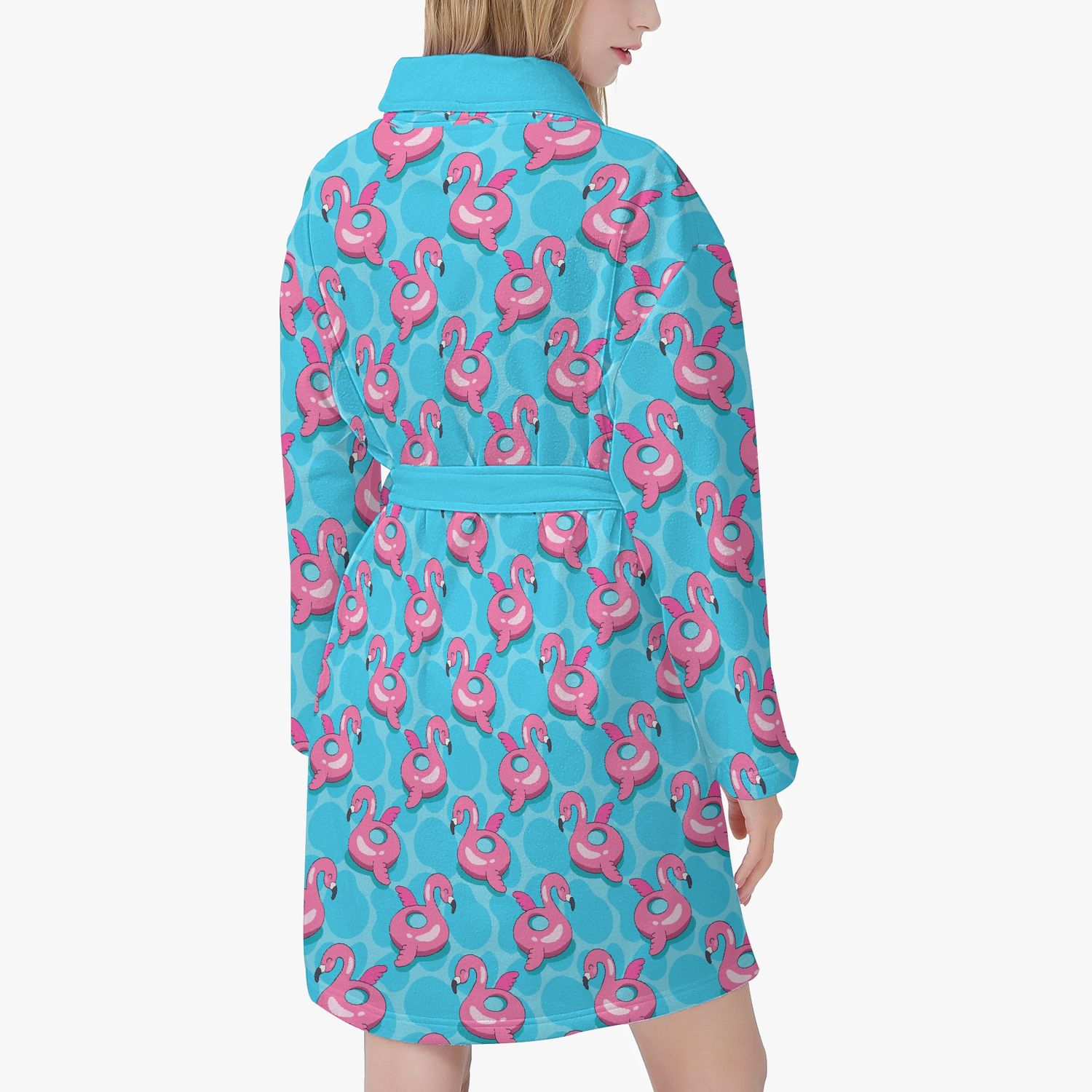 Blue Flamingo Bath Toy Bathrobe