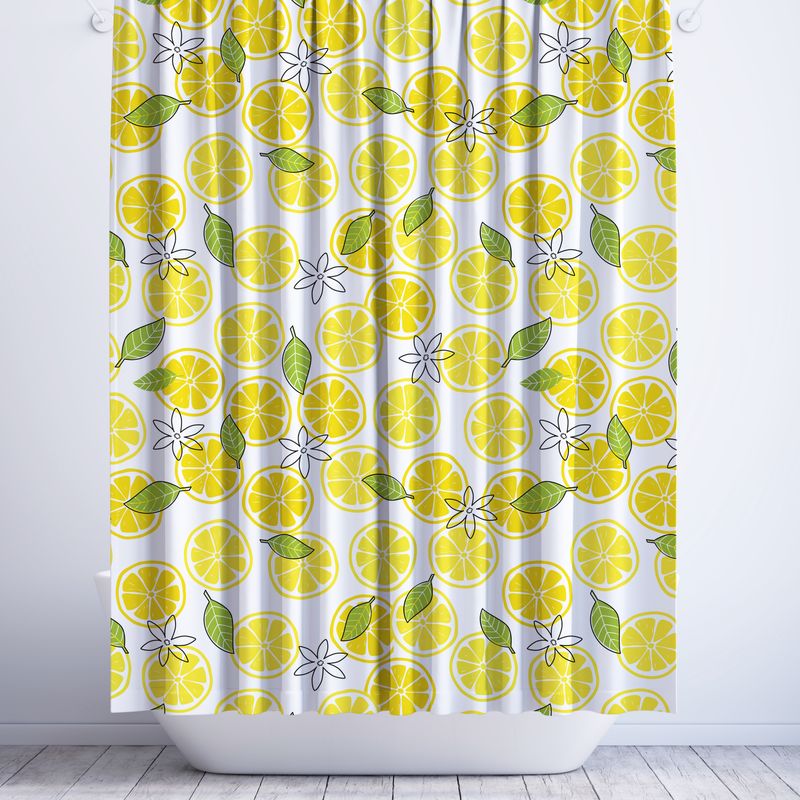 &quot;Squeeze the Day&quot; shower curtain lemon pattern