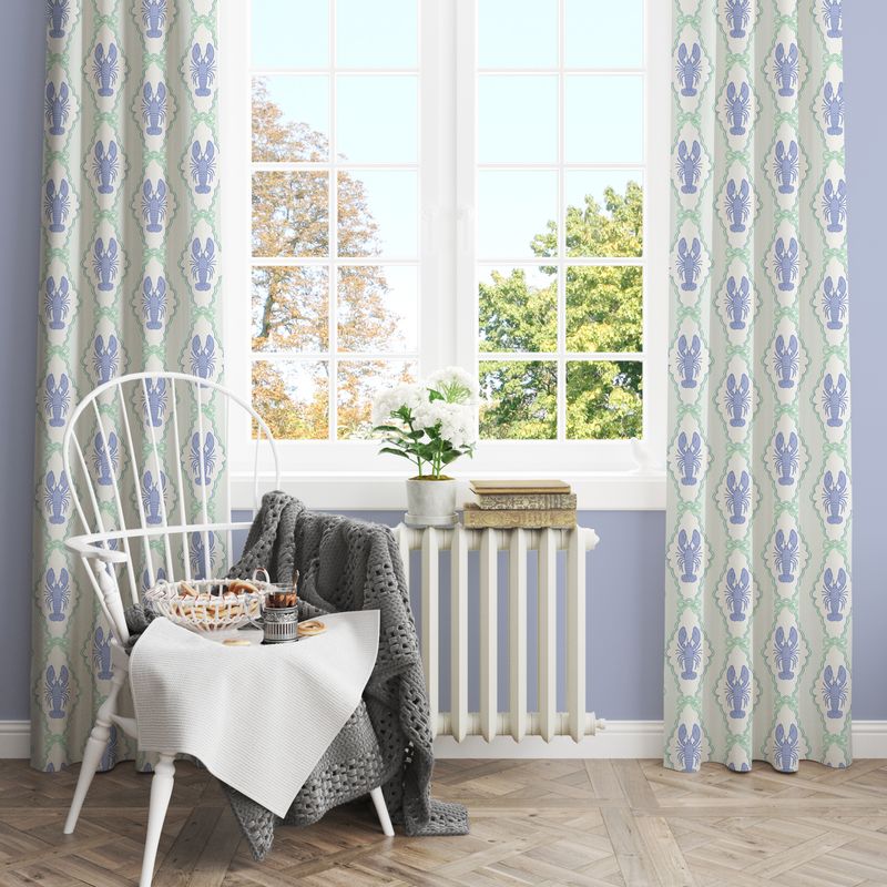 Blackout curtain &quot;Lavender Lobster Elegance&quot;