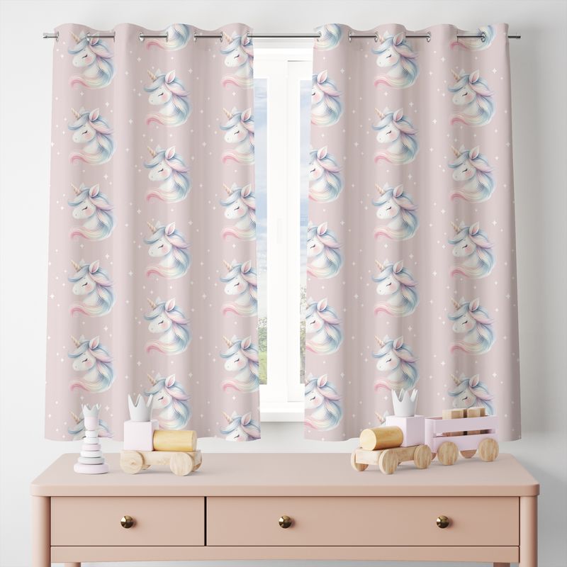 Blackout curtain &quot;Magic Mane – Unicorn magic in pastel&quot;