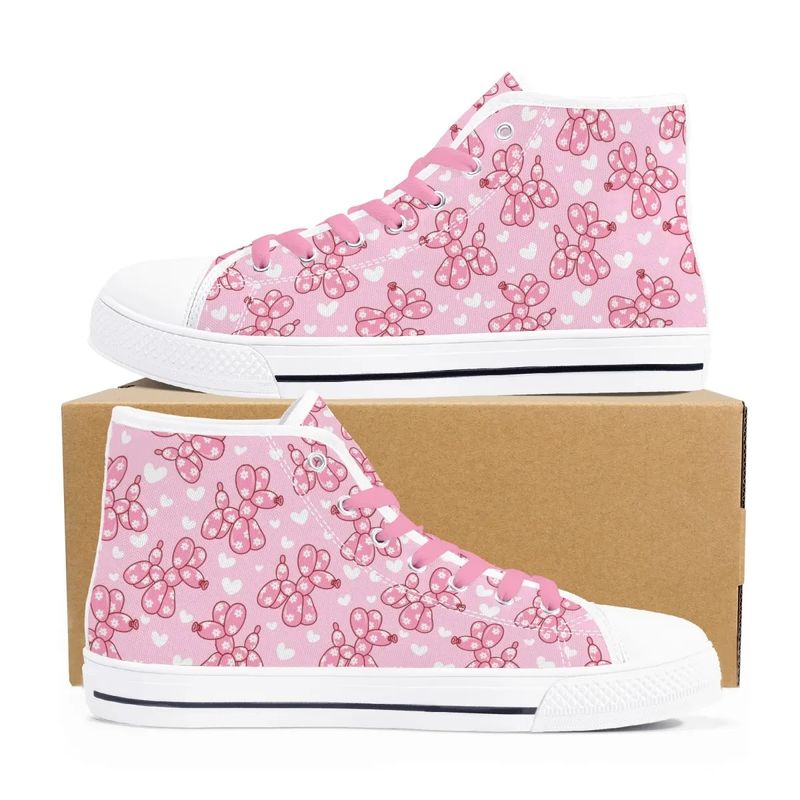 High-Top Canvas Shoes - Balloon Dog Love
