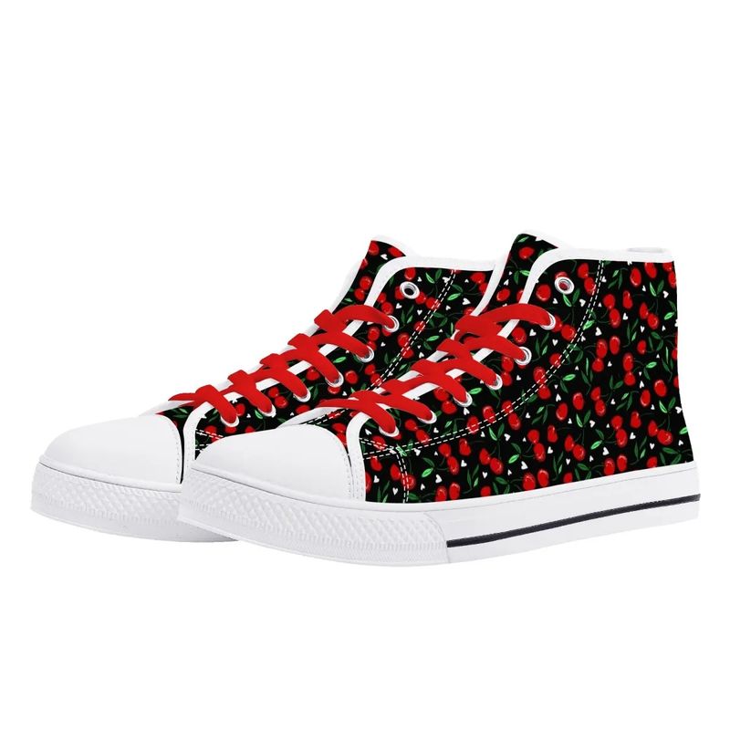 High-Top Canvas Shoes - Cherry Pop