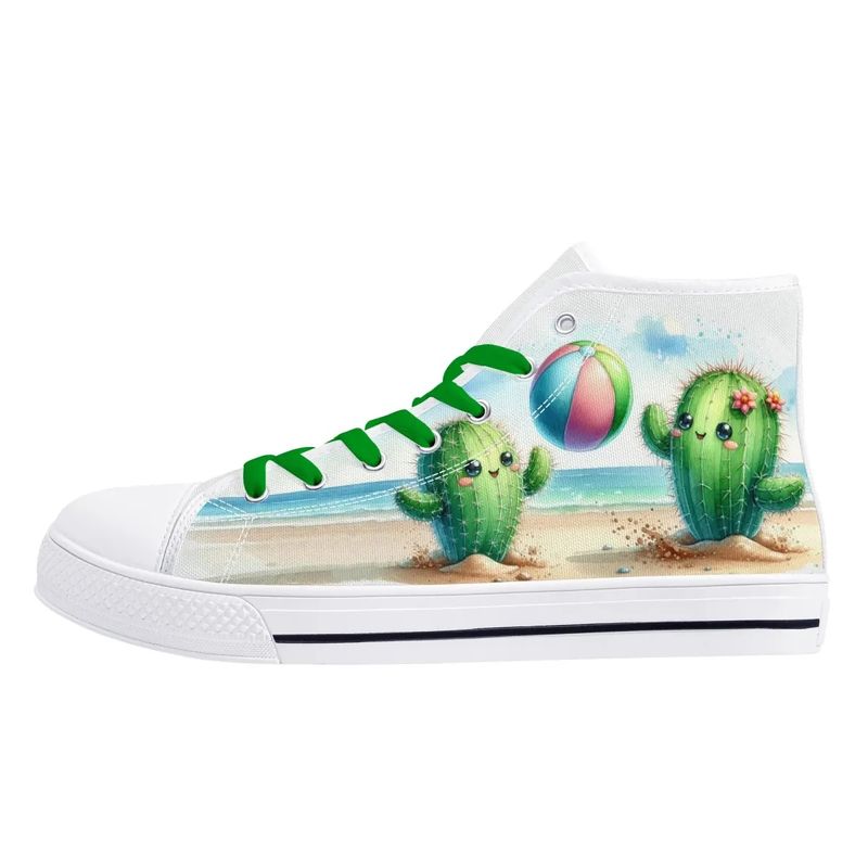High-Top Canvas Shoes Cartoon Cacti