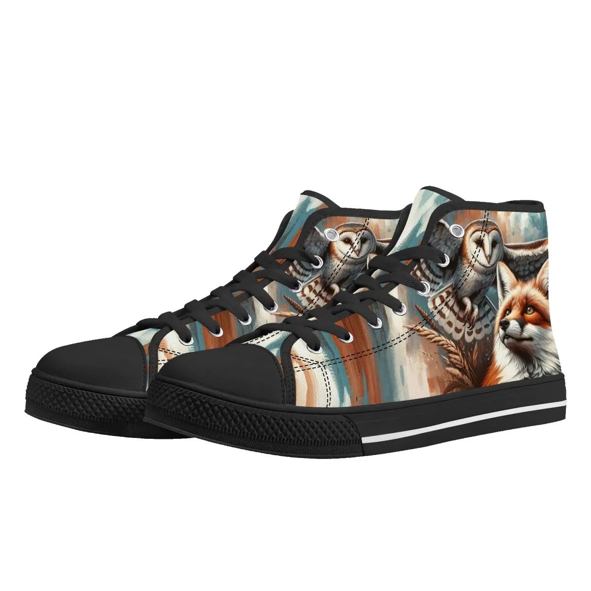 High-Top Canvas Shoes - Fox and Owl