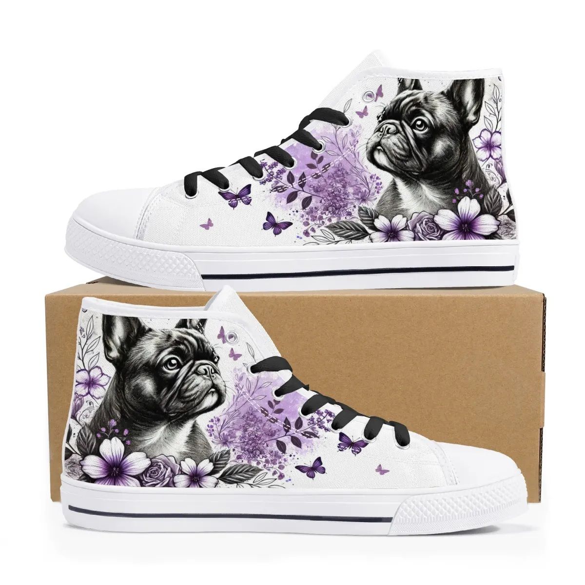 High-top canvas shoes Frenchie in Bloom