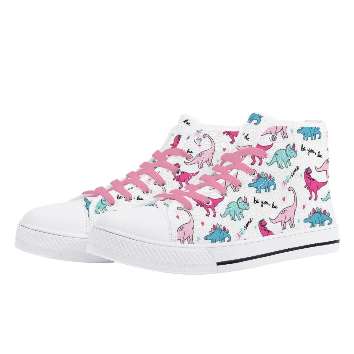 High-Top Canvas Shoes Be Rawr-some