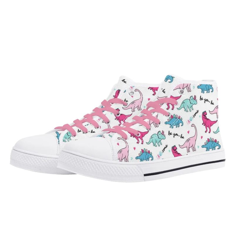 High-Top Canvas Shoes Be Rawr-some