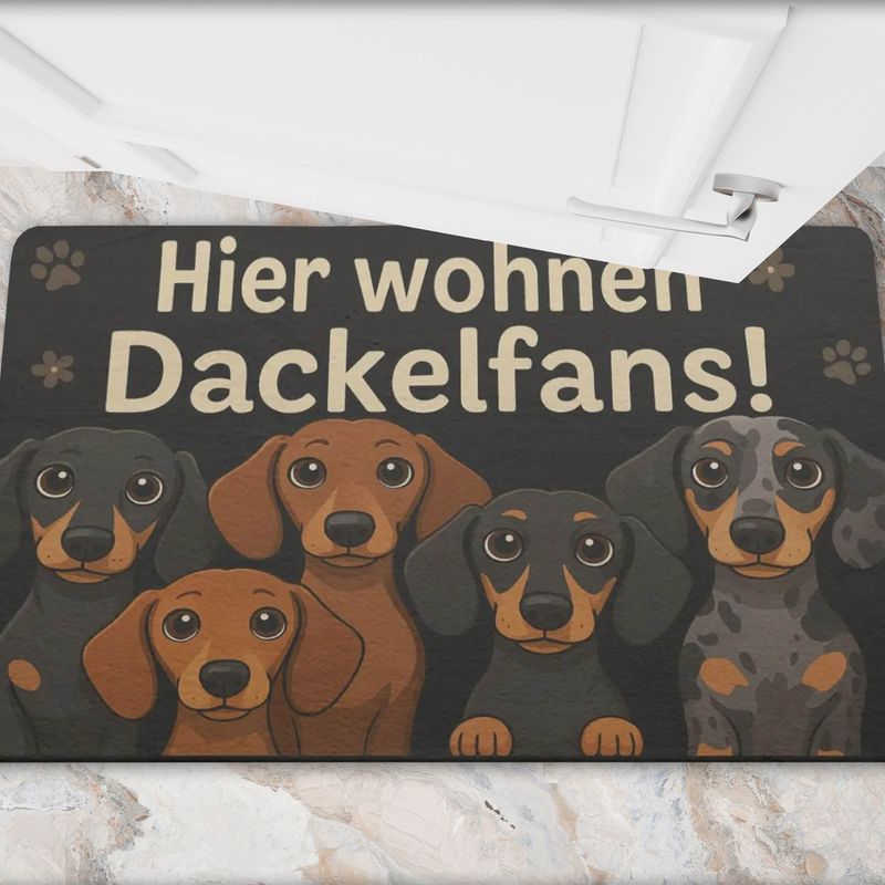 Doormat &quot;Dachshund fans live here!&quot; Dogs