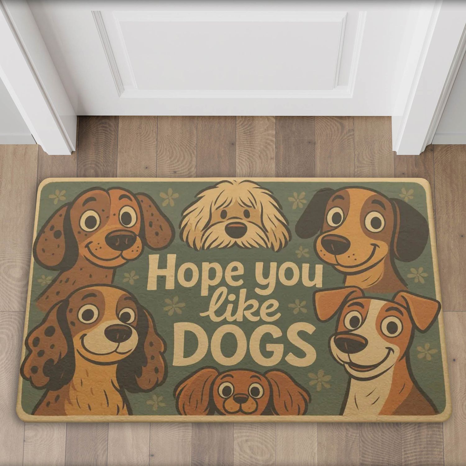 Doormat &quot;Hope you like DOGS&quot; dogs