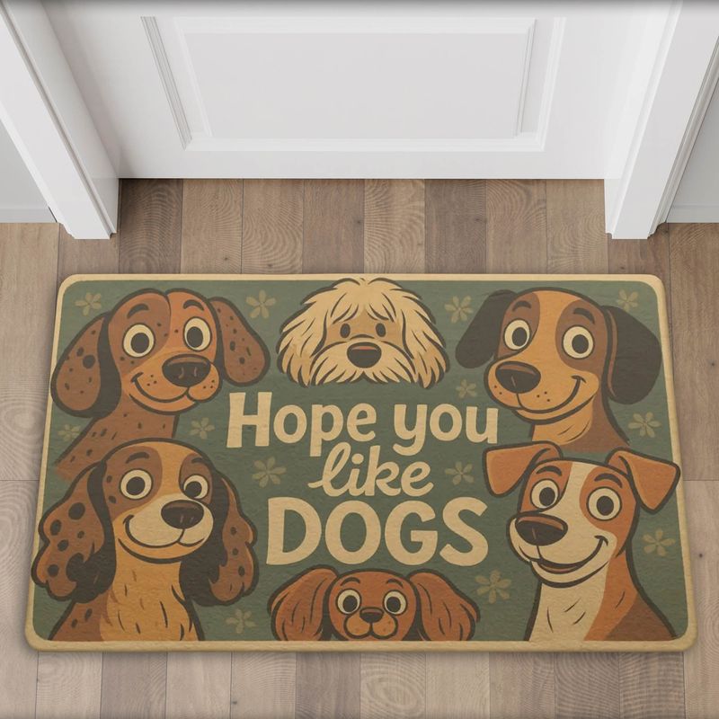 Doormat &quot;Hope you like DOGS&quot; dogs