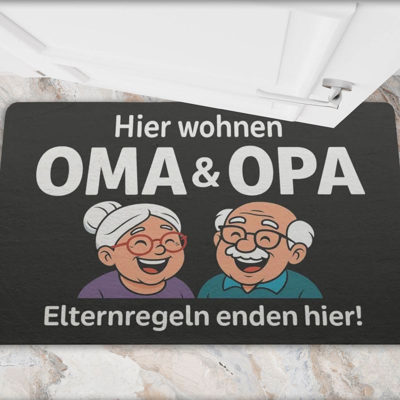 Doormat “Grandma &amp; Grandpa live here – parental rules end here!”