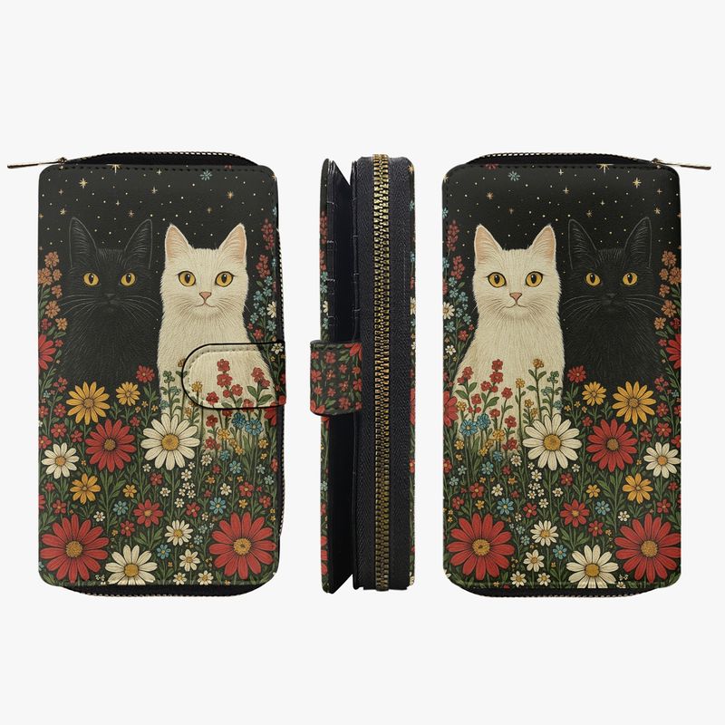 Large wallet “Mystic Meow – Day &amp; Night”