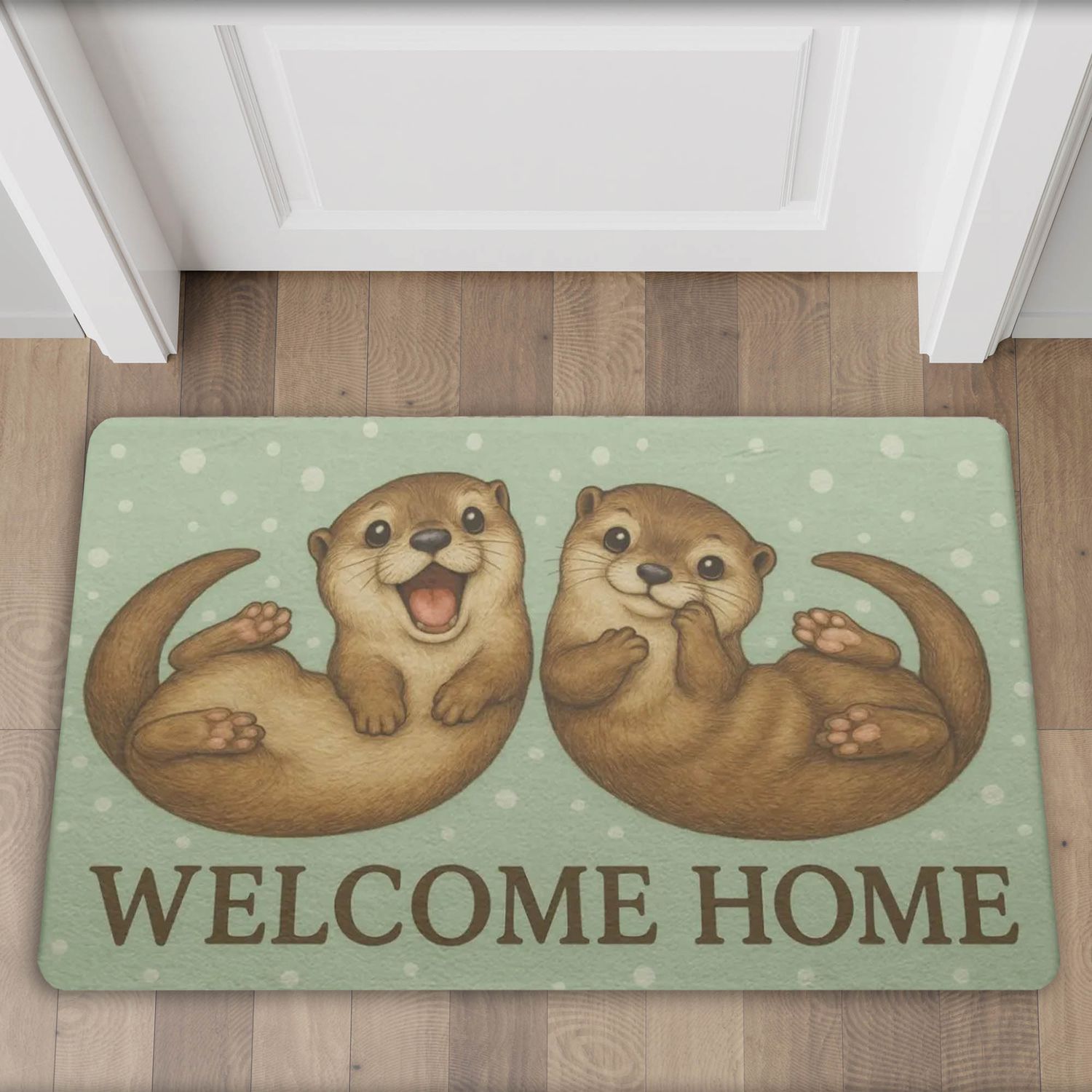 Welcome Home Doormat Cute Otters