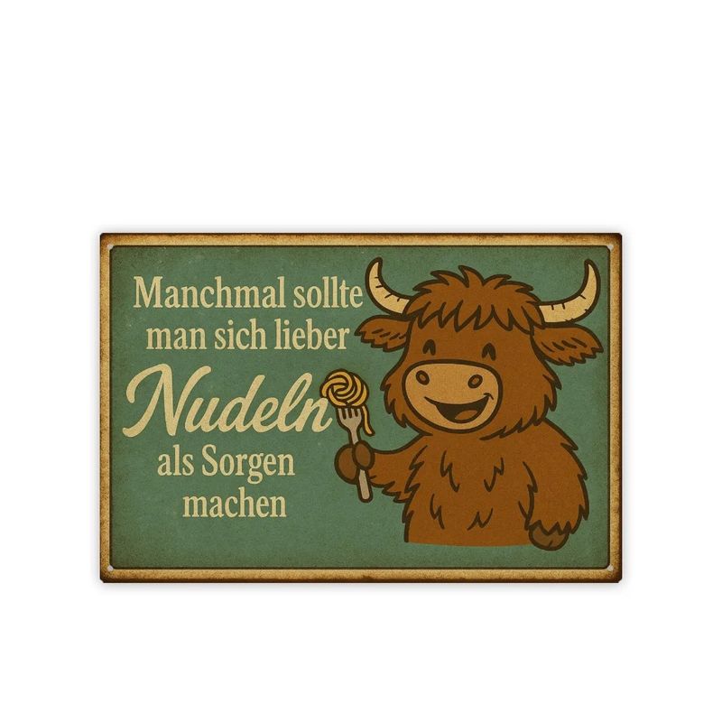 Metal sign “Sometimes it’s better to eat noodles than worry”