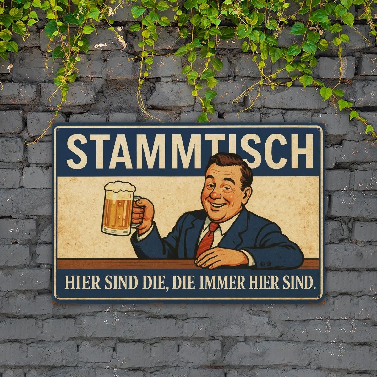 Metal sign “Stammtisch – Here are those who are always here”