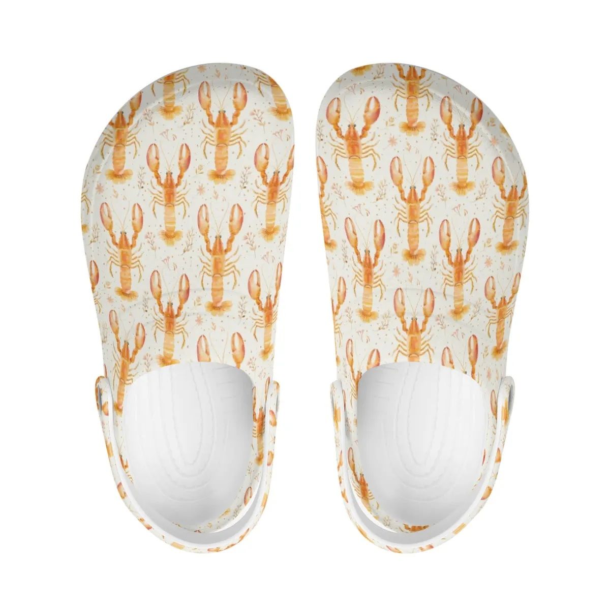Closed clogs - beige with lobster