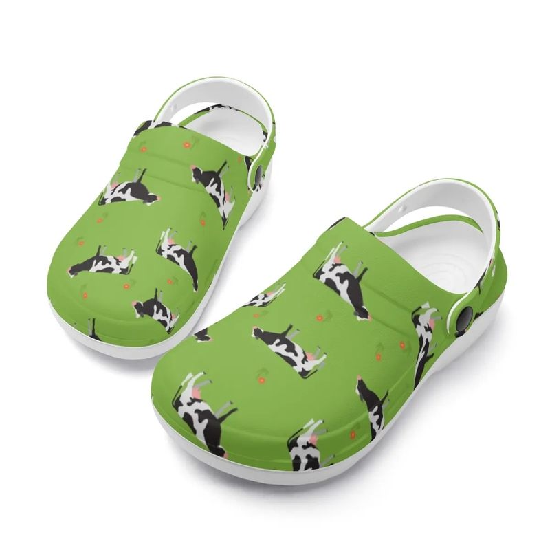 Closed Clogs - Cow Print