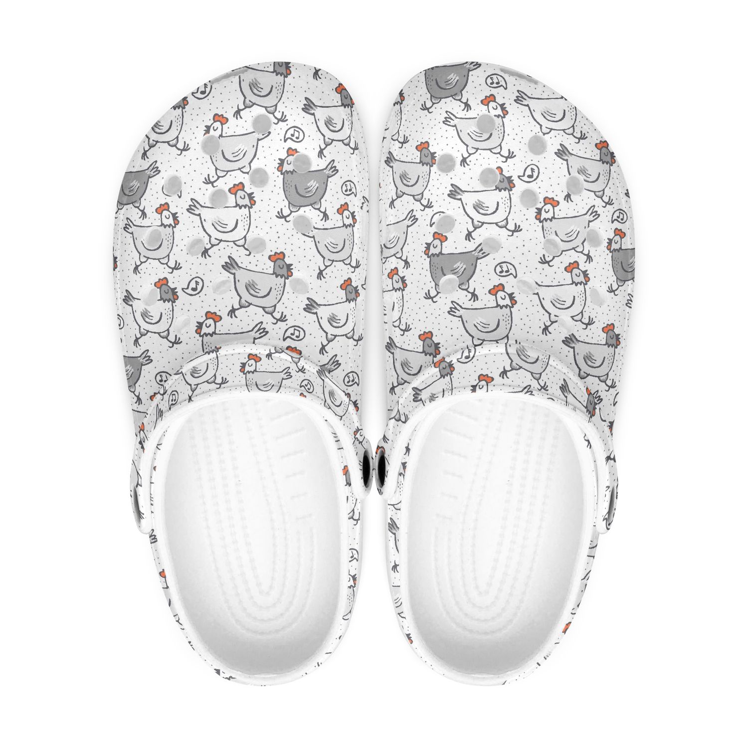 Lustige Clogs - Hühner-Print