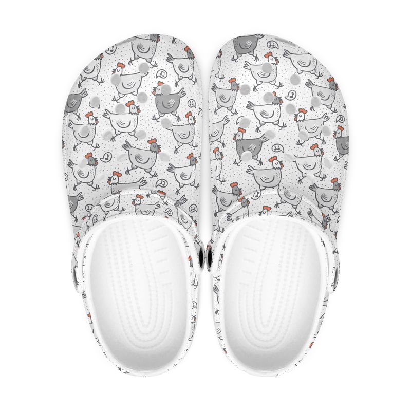 Funny Clogs - Chicken Print