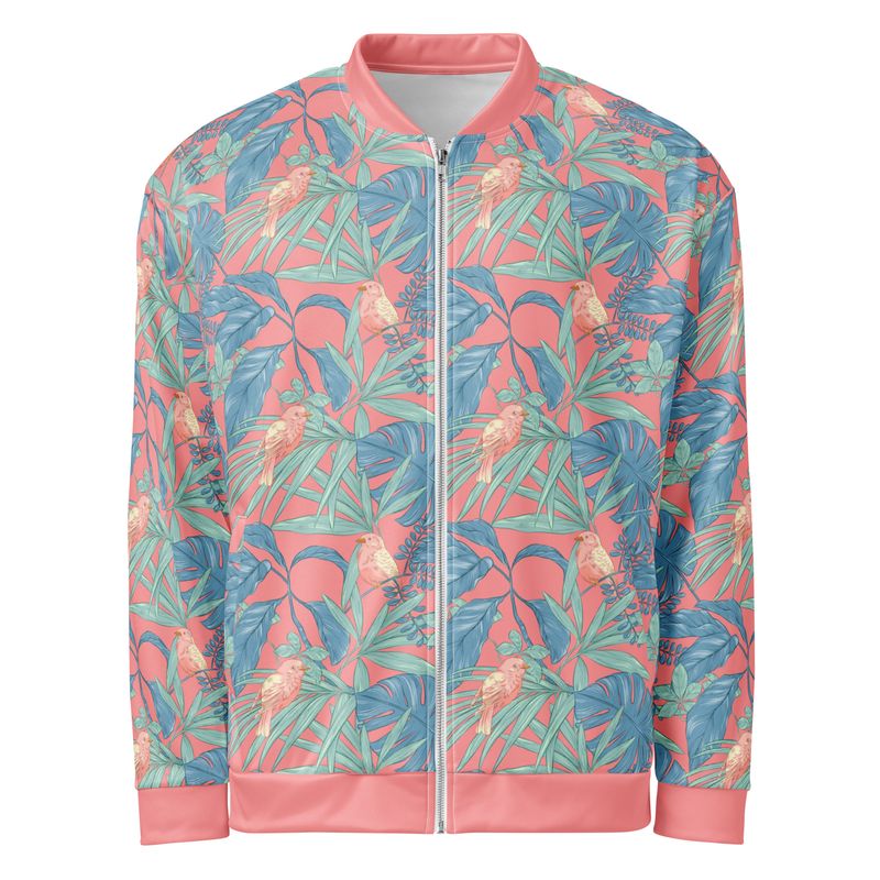 Lightweight coral-colored bomber jacket Tropical