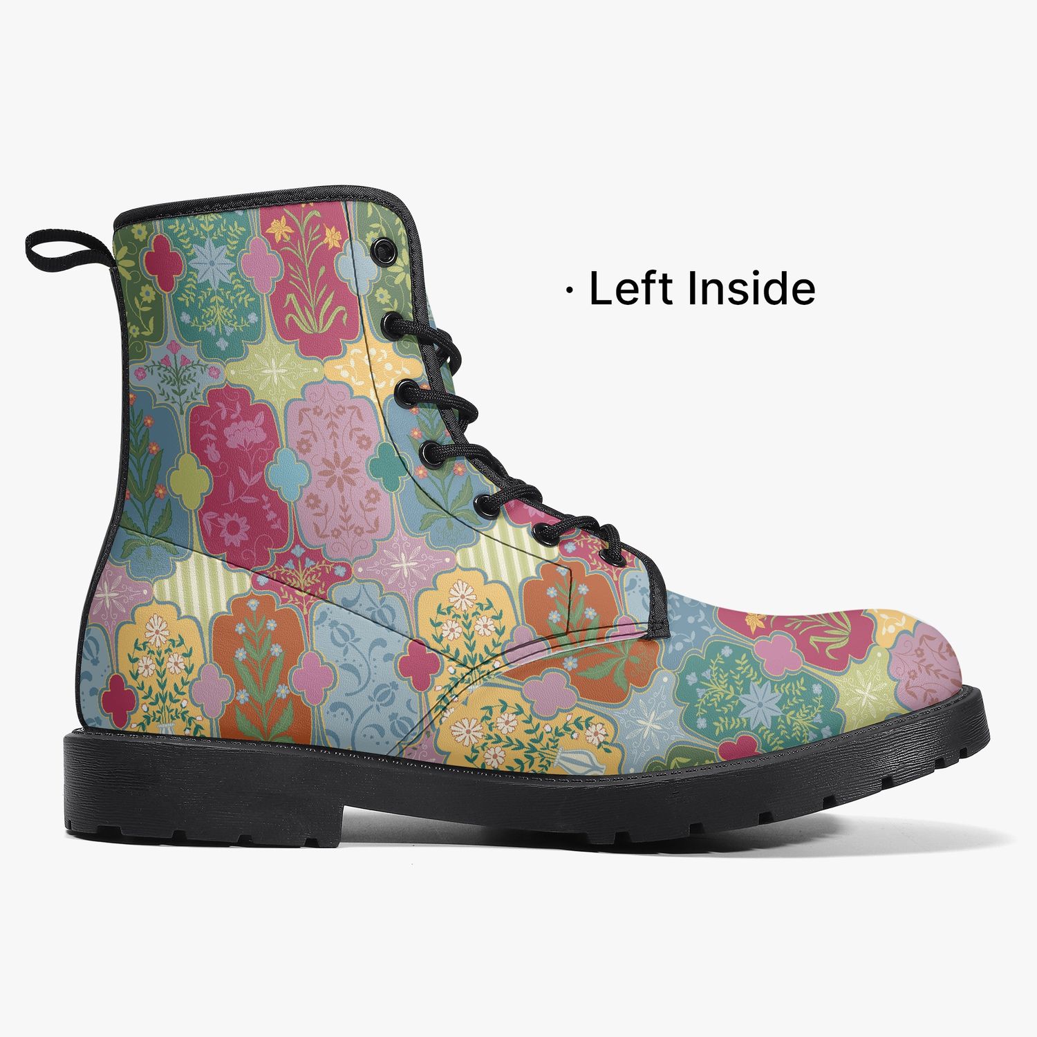 Colorful leather boots “Color Patch” in patchwork style