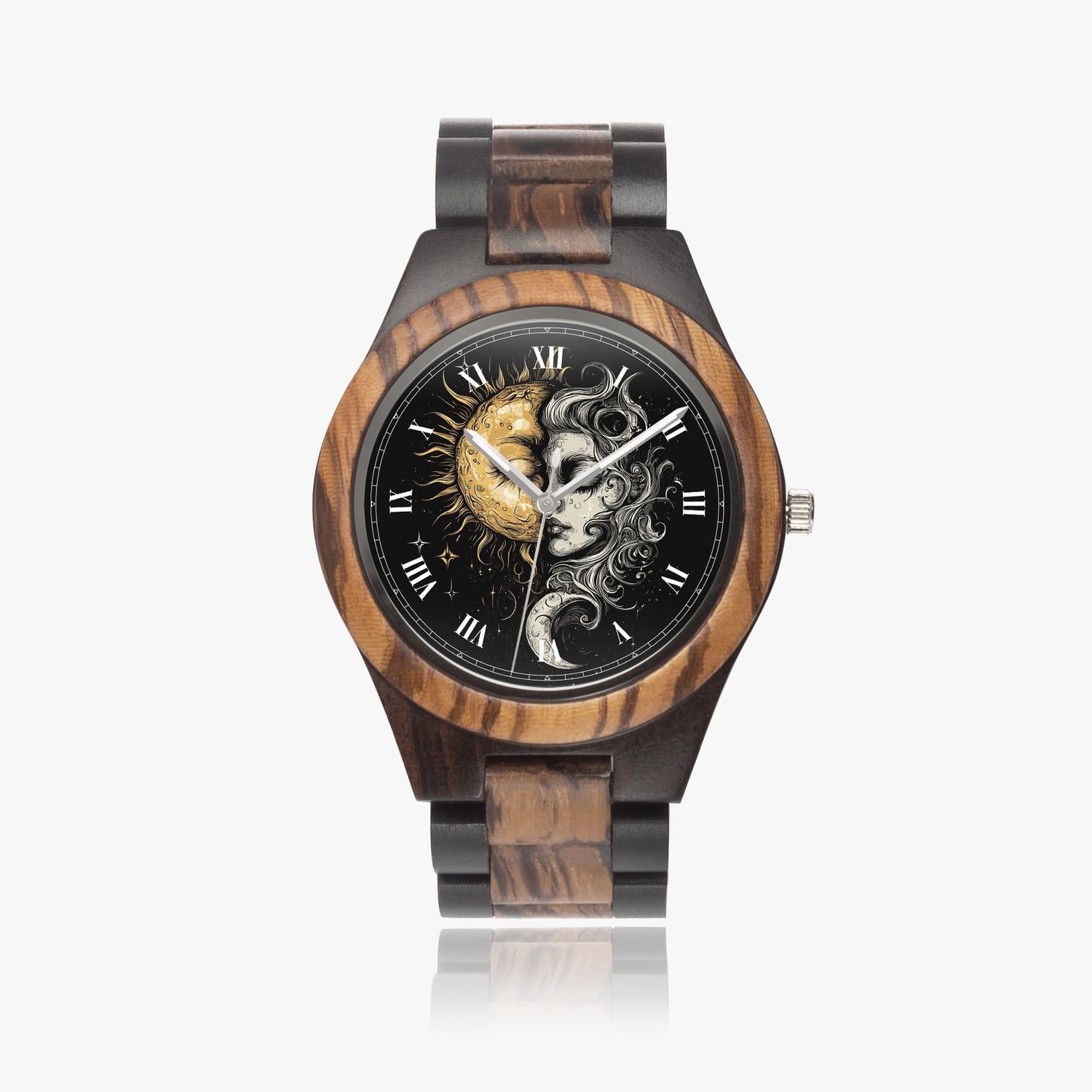 Unisex wooden watch “Sun &amp; Moon”