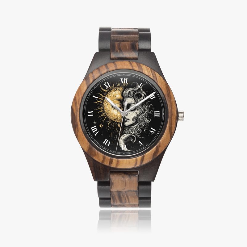 Unisex wooden watch “Sun &amp; Moon”