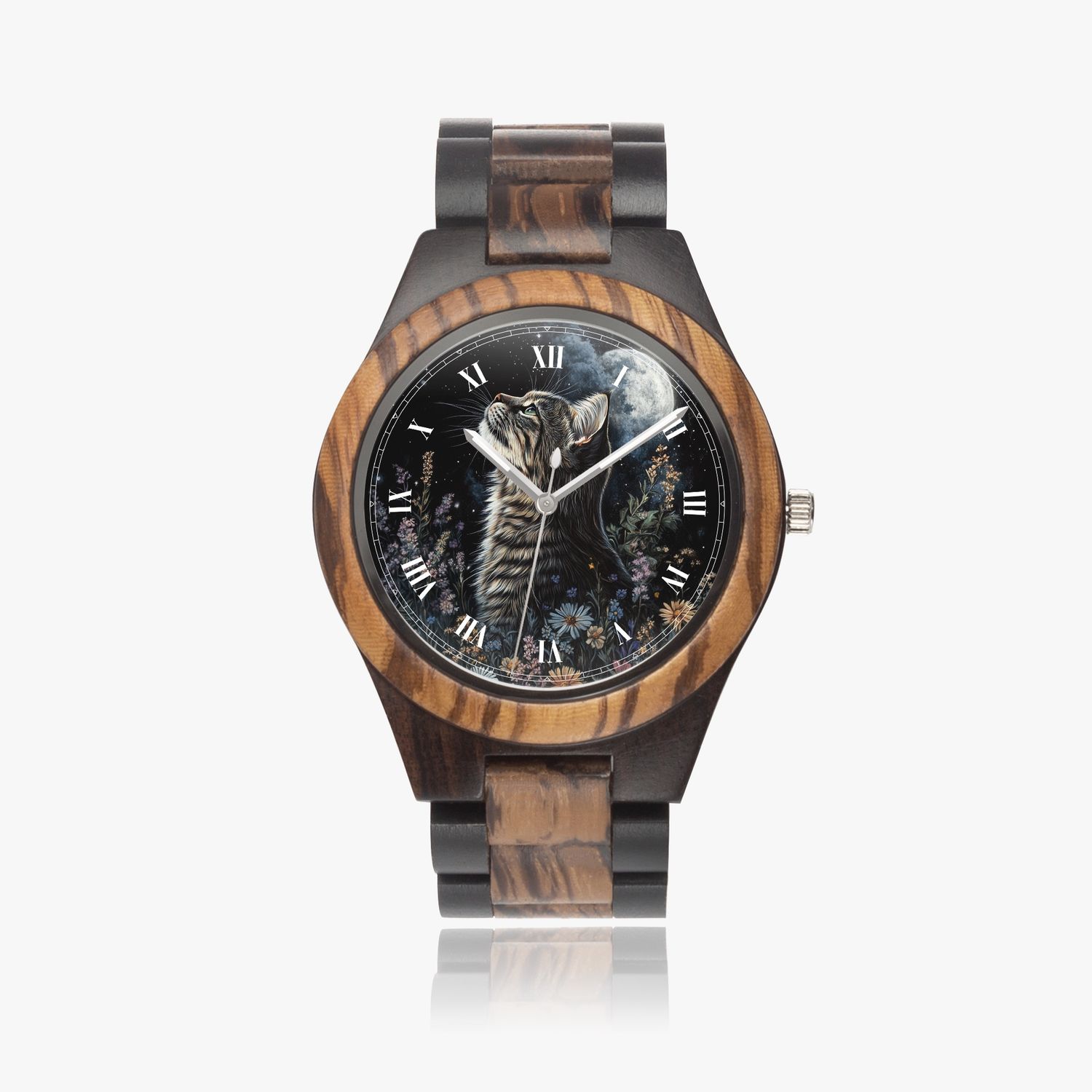 Unisex wooden watch “Moonlight Cat”