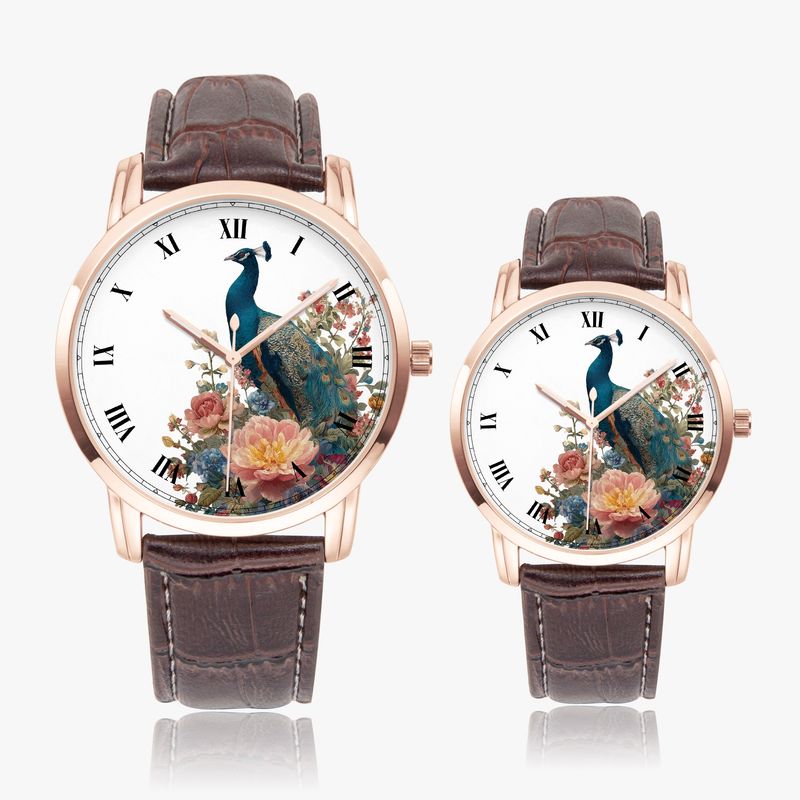 KARO leather wristwatch “Royal Peacock”