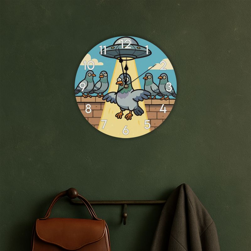 Wooden wall clock - &quot;Pigeons are spawned&quot;