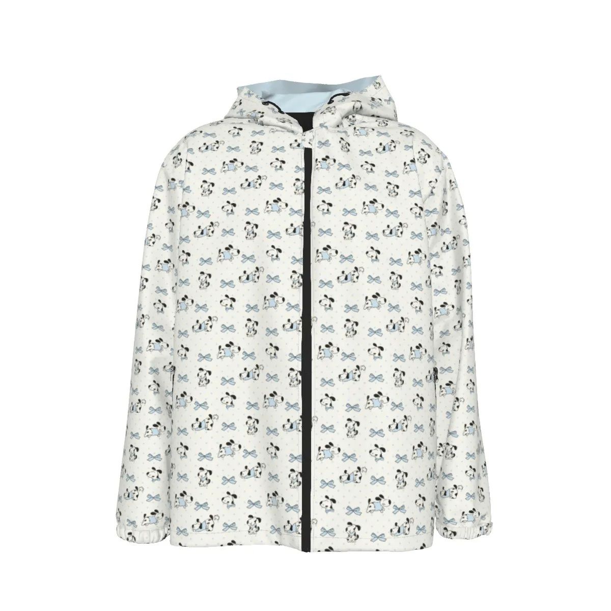 Lightweight windproof children&#39;s jacket with dog pattern and bows