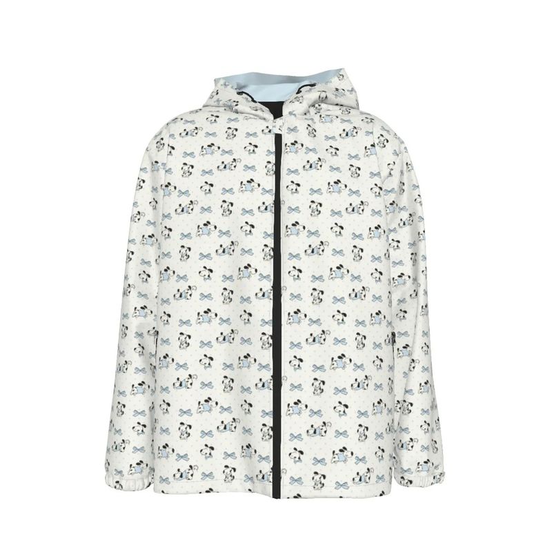 Lightweight windproof children&#39;s jacket with dog pattern and bows