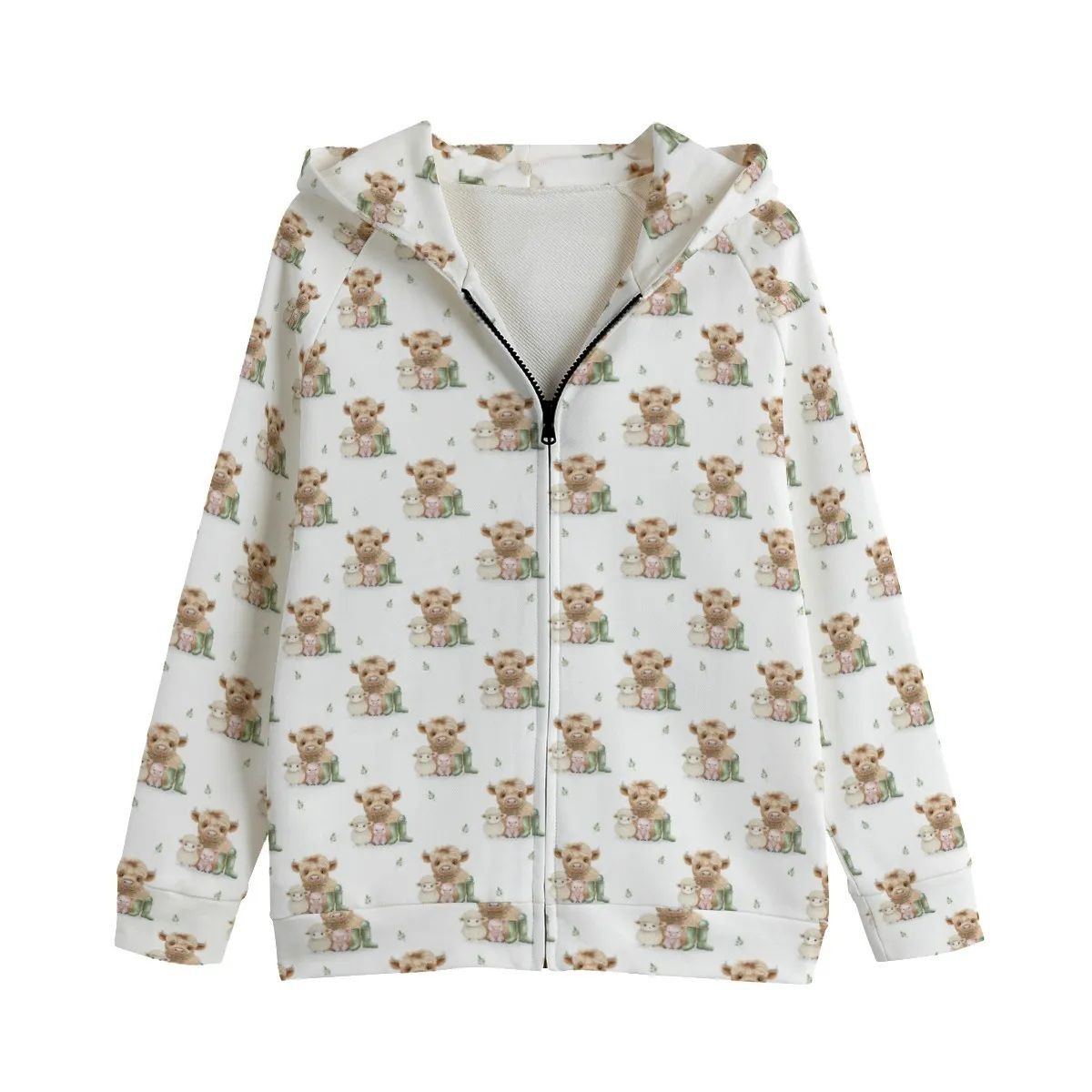 Kids&#39; Highland Cow Zip-Up Hoodie