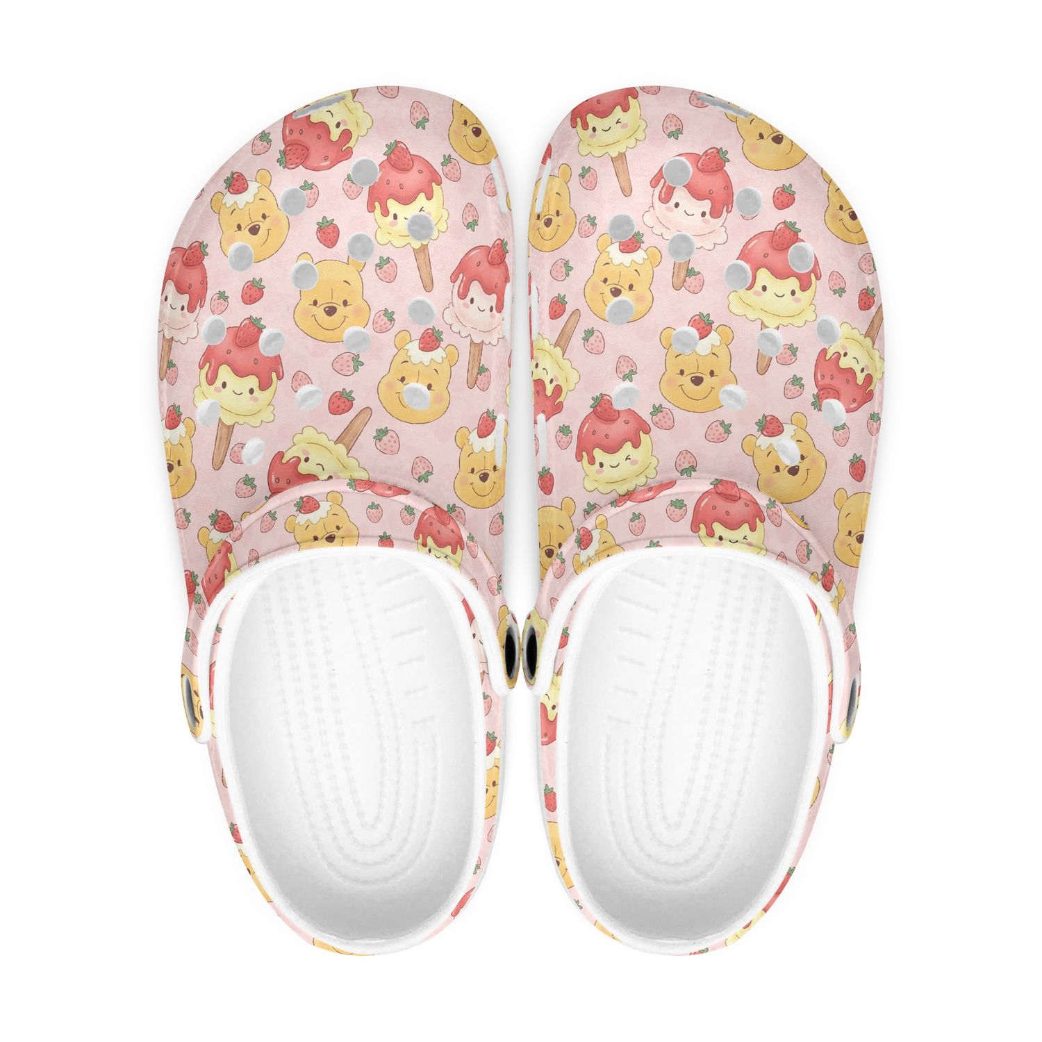 Sommerliche Clogs - Winnie the Pooh Erdbeereis
