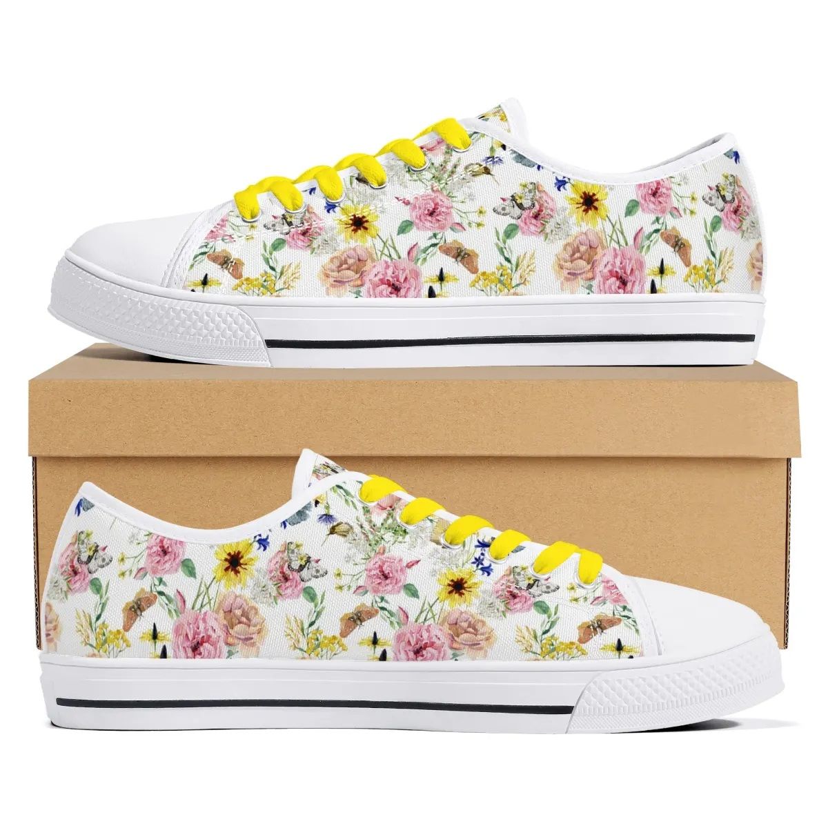 Canvas shoes - playful floral pattern
