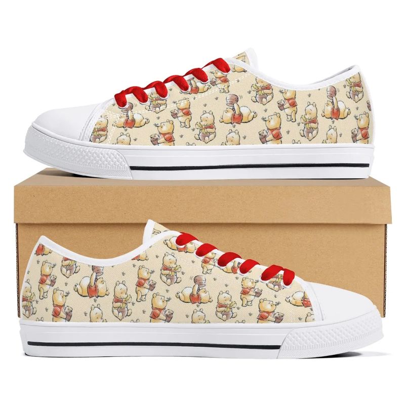 Canvas shoes - Winnie the Pooh print in vintage style