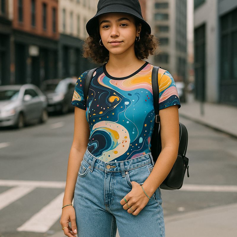 Abstract Bodysuit Galaxy Swirl