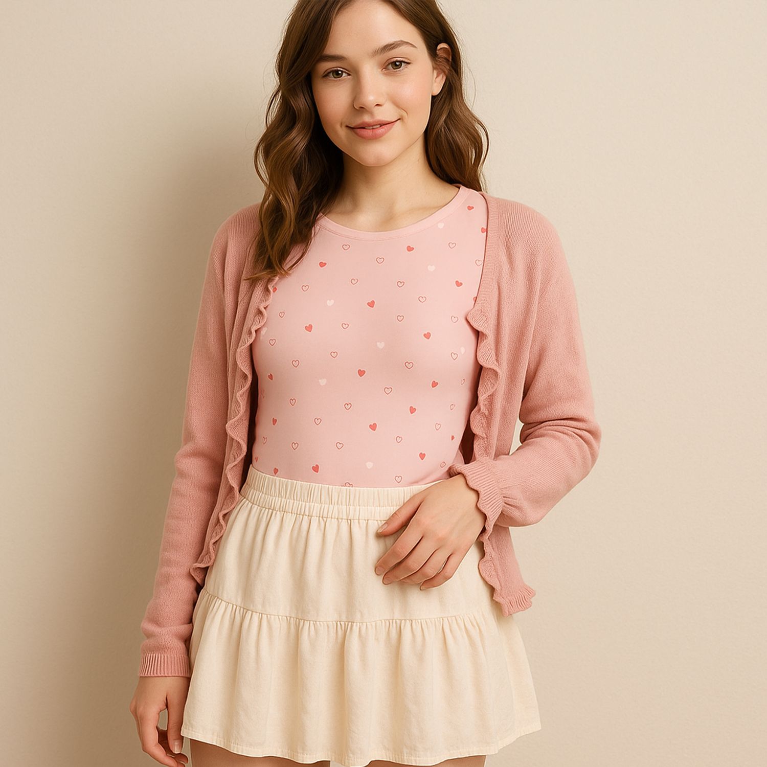 Pink bodysuit Tiny Hearts