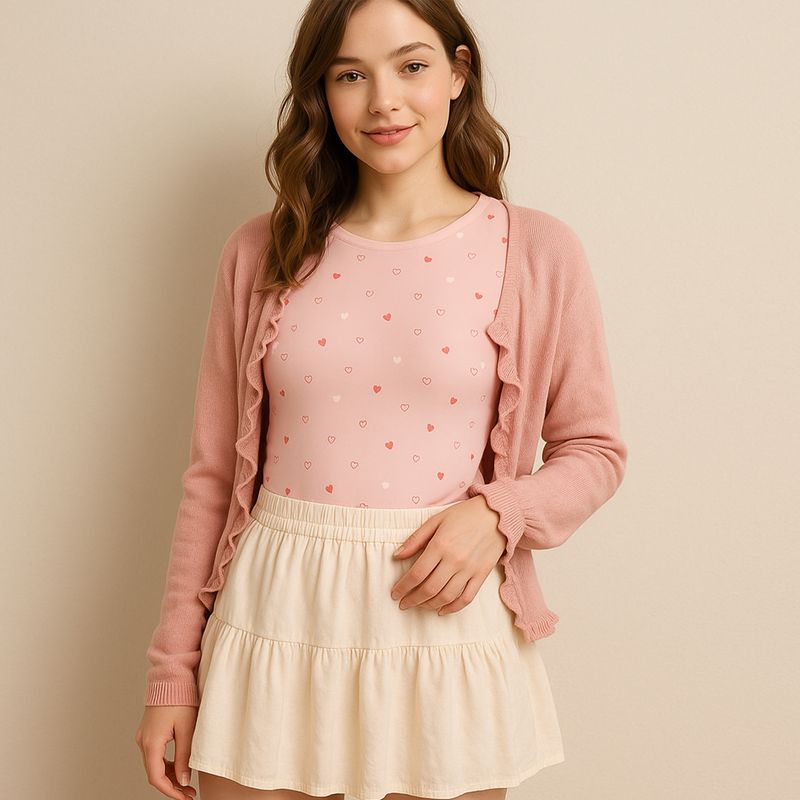 Pink bodysuit Tiny Hearts