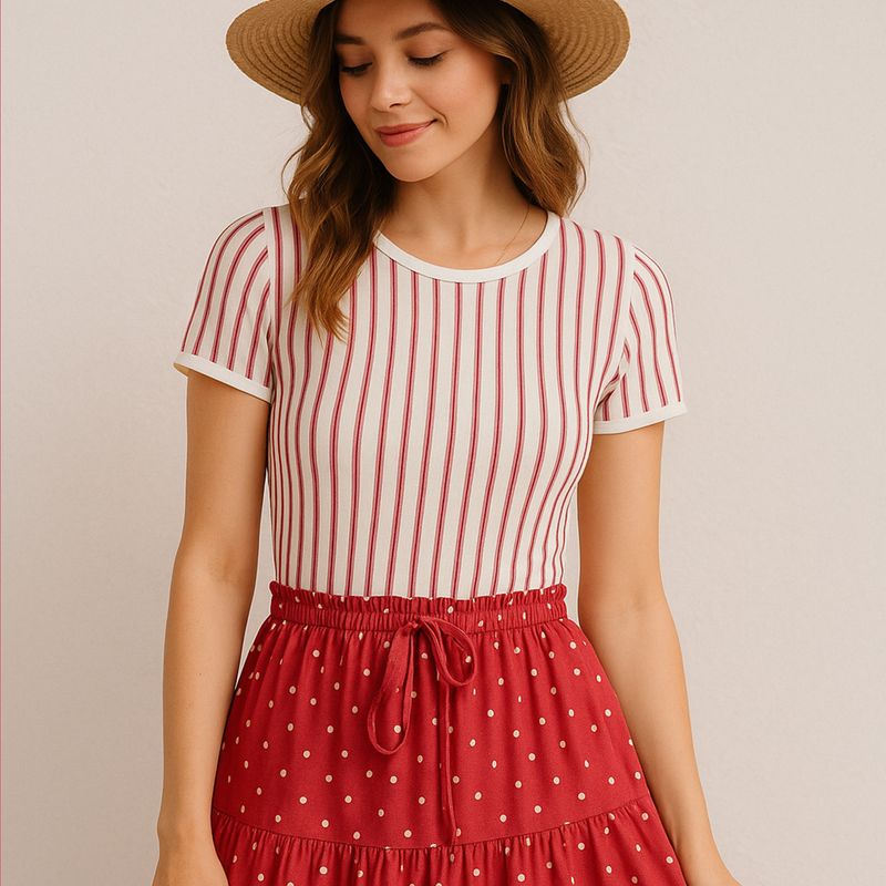Striped bodysuit Berry Stripe