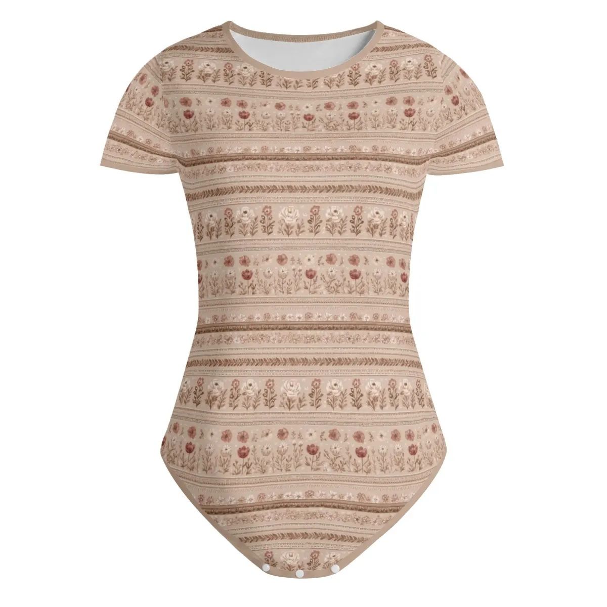 Retro floral print bodysuit Vintage Floral Harmony